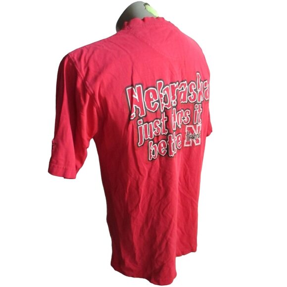 Nebraska Huskers Vintage Men's T-shirt Medium 1990's Starter 2 Sided Distress Md - Picture 3 of 8